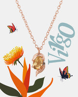 Chumbak Virgo Zodiac Necklace - Citrine, Diamond