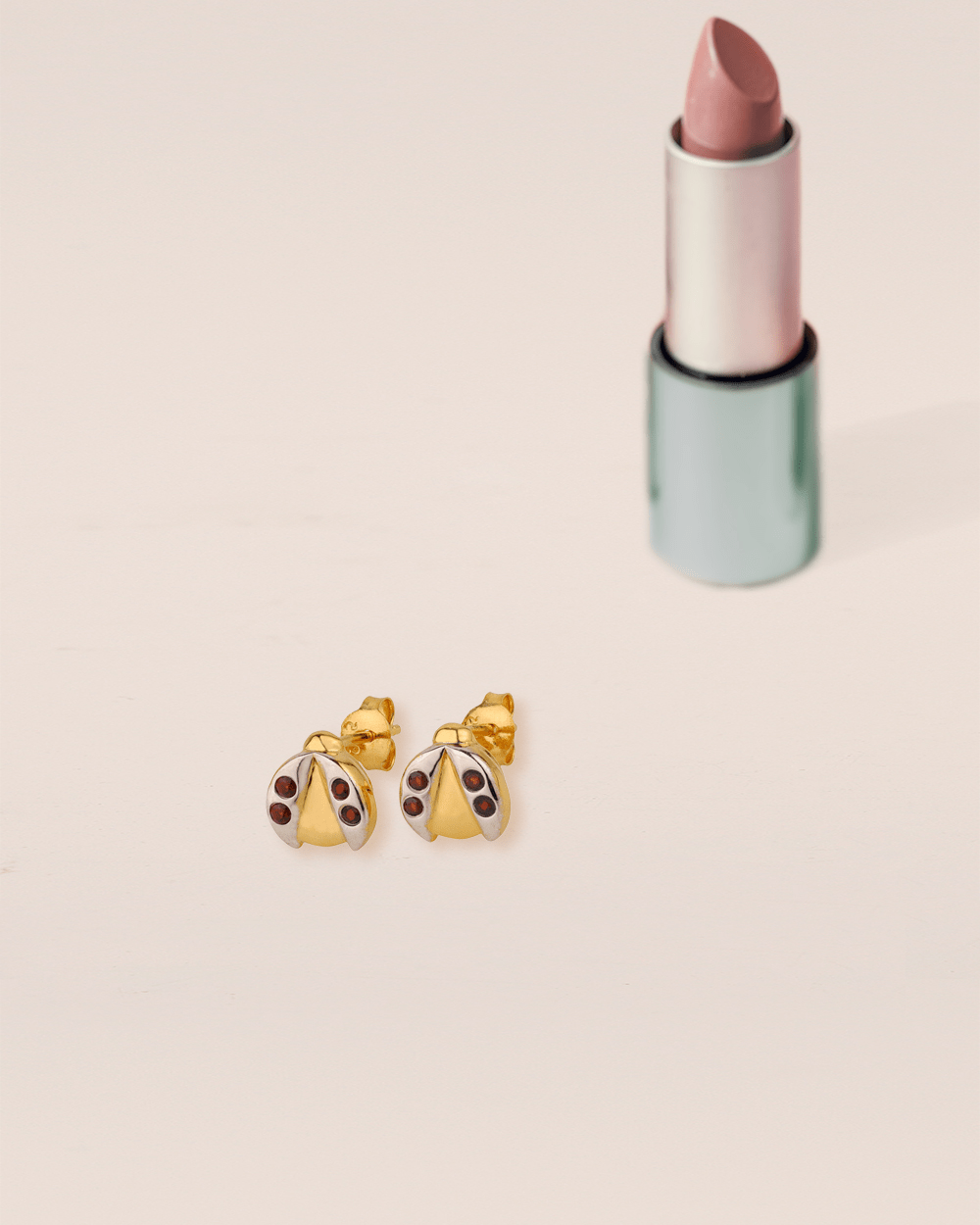 Chumbak Lady Bird Studs – Red Garnet