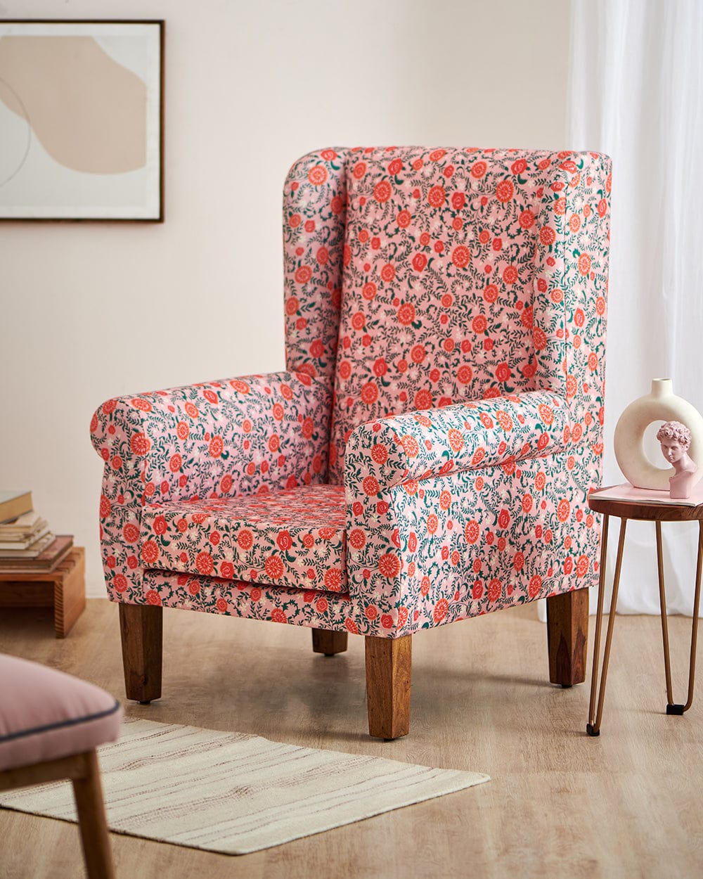 Chumbak The Begum Wing Chair - Earthy Floral