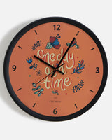 Chumbak Chumbak 'One Day At A Time' Wall Clock - Distressed Wood Rim