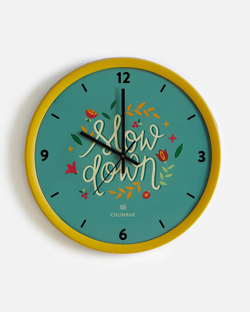 Chumbak Chumbak Live Slow Wall Clock - Yellow Rim