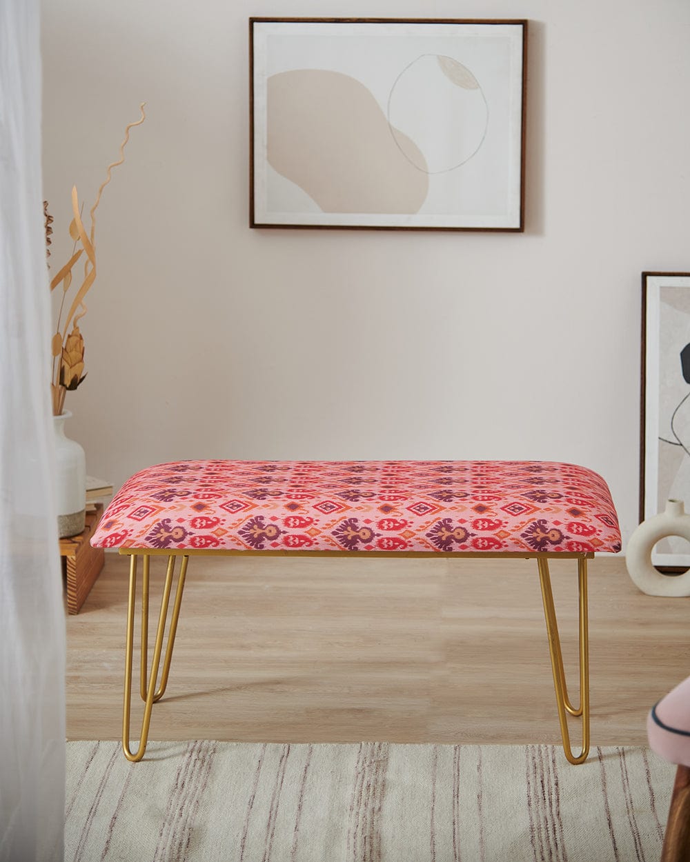 Kitsch Bench-Pink Ikkat