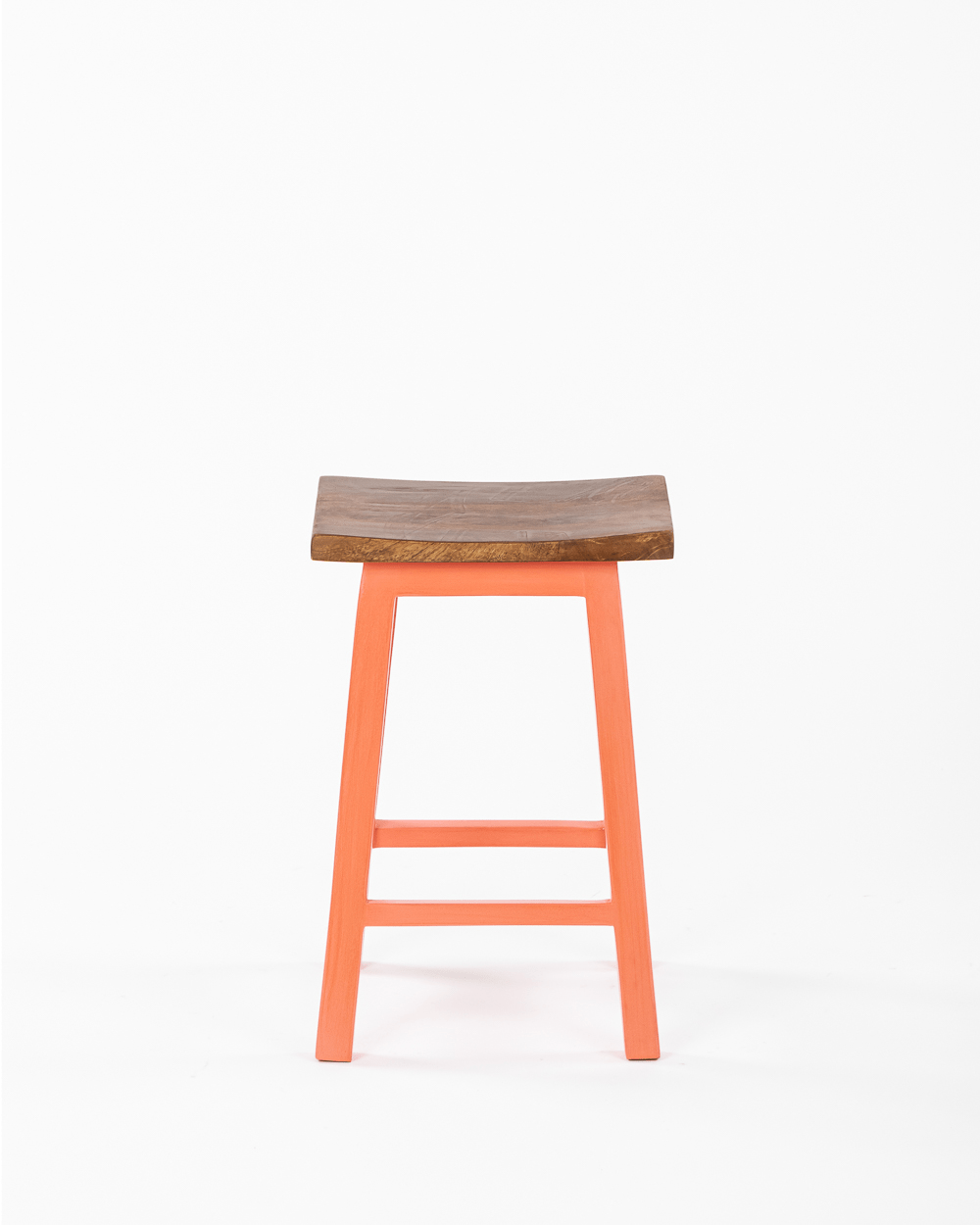 Chumbak Farmhouse Stool - Coral