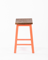 Chumbak Farmhouse Stool - Coral