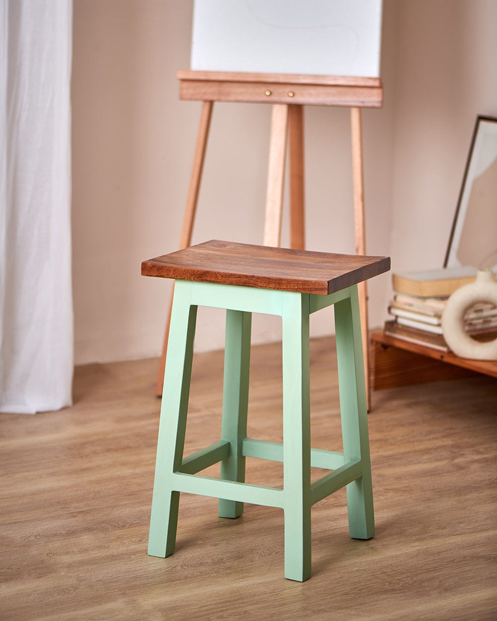 Chumbak Farmhouse Stool - Teal