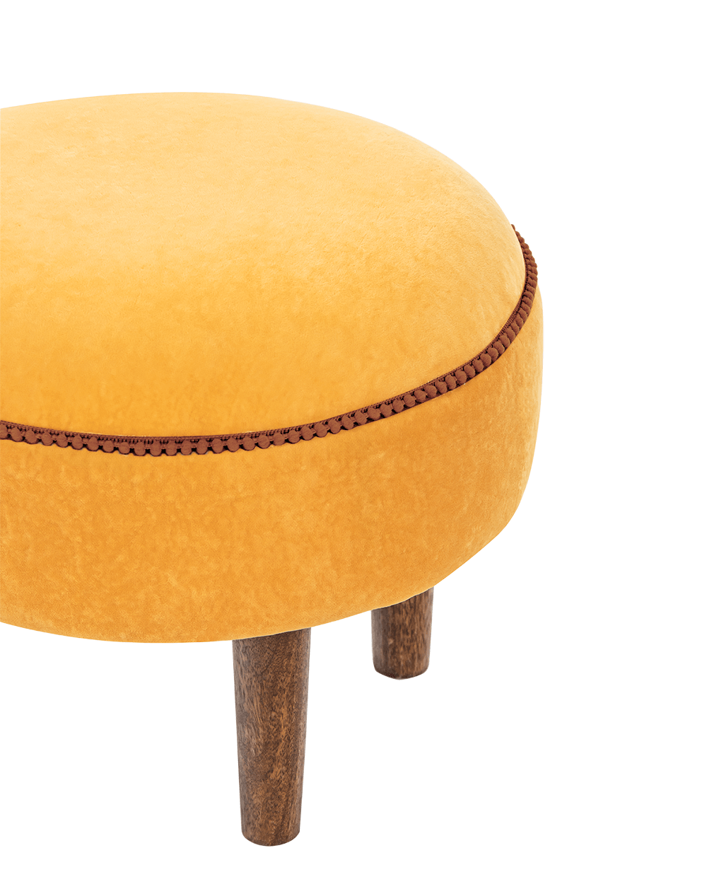 Chumbak Begum Foot Rest - Velvet Mustard