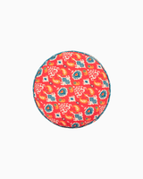 Chumbak Begum Foot Rest - Red & Blue Ikkat
