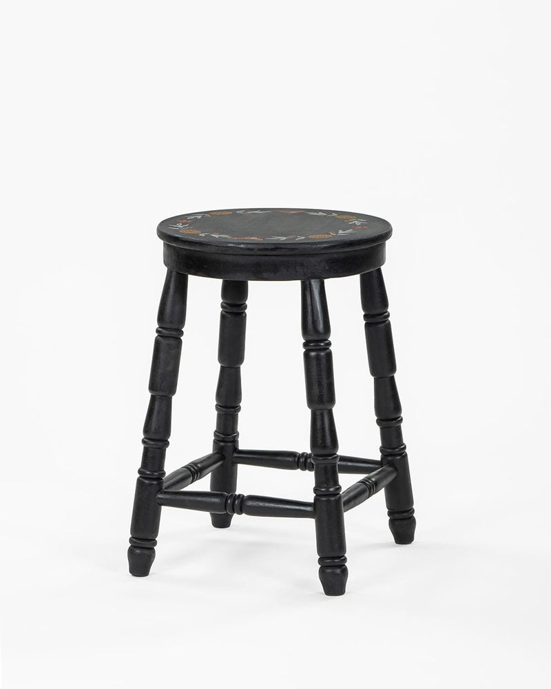 Chumbak Farmhouse Stool Round - Black