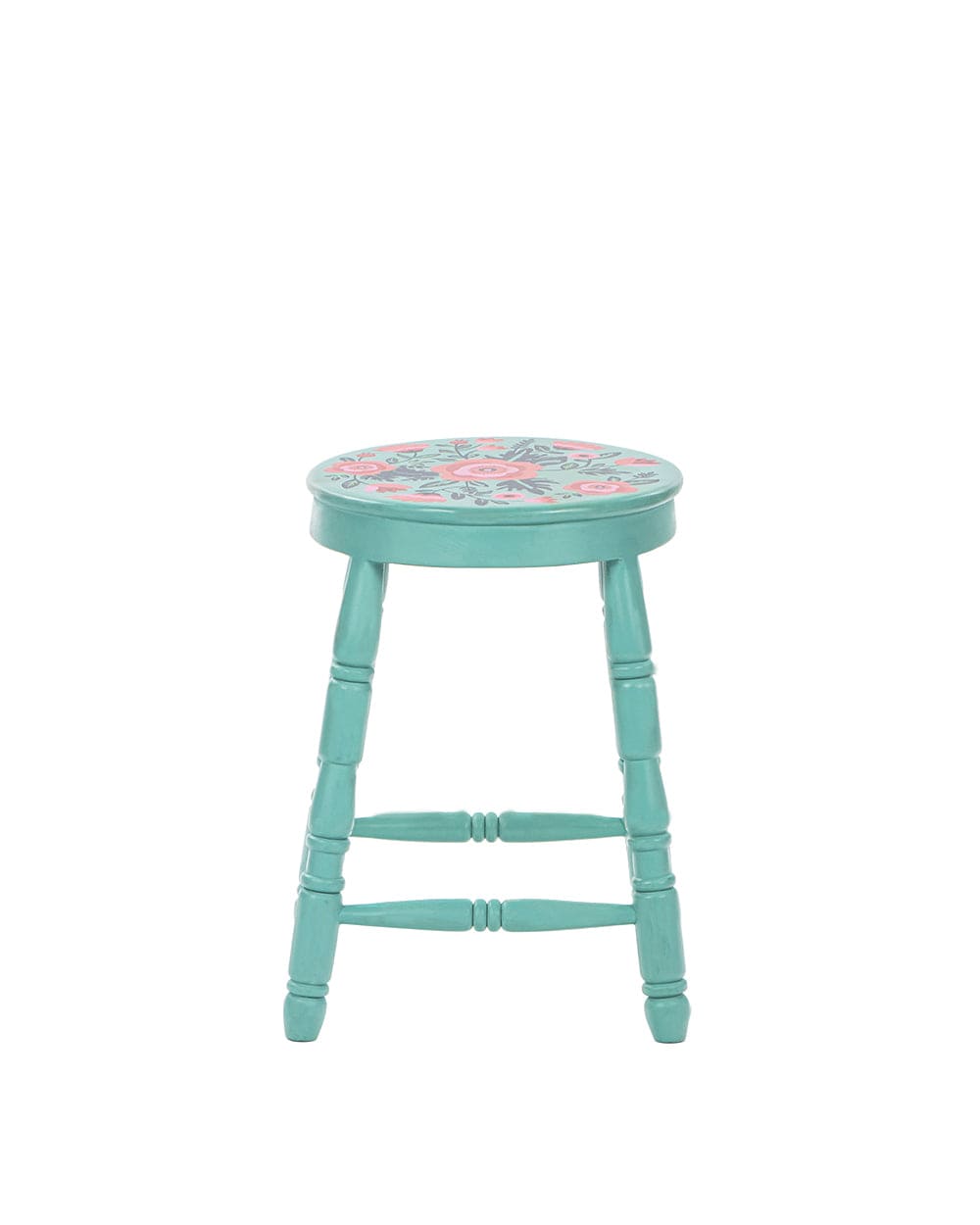 Chumbak Farmhouse Stool Round - Teal