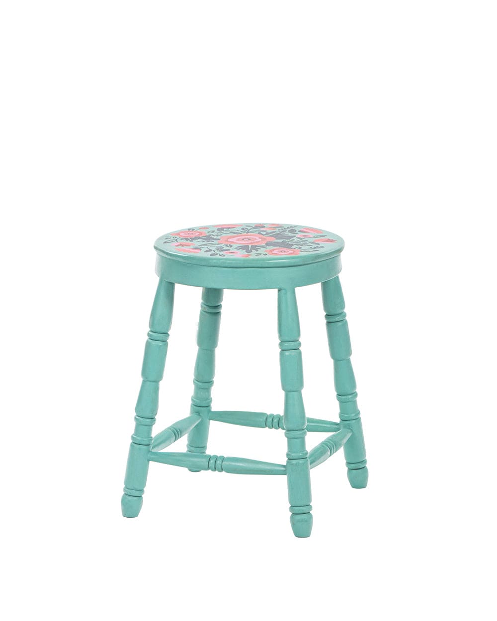 Chumbak Farmhouse Stool Round - Teal