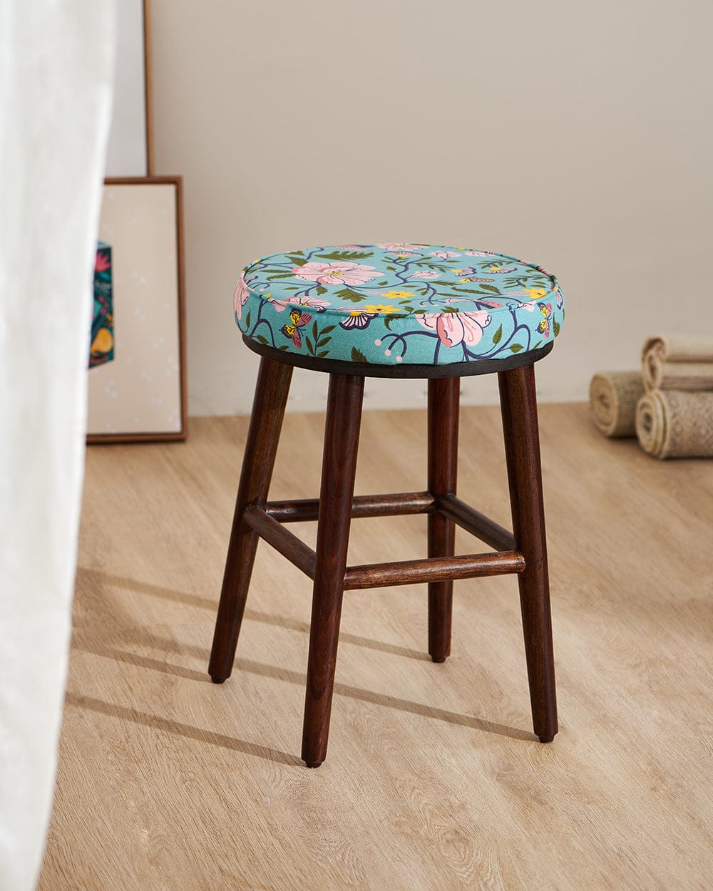 Chumbak English Cafe Stool - Spring Bloom