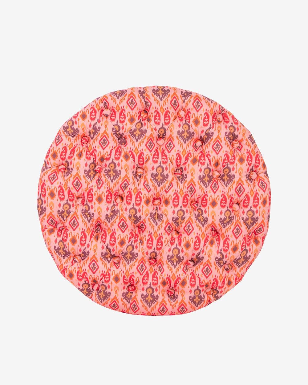 Chumbak Bohemian Storage Ottoman - Pink Ikkat