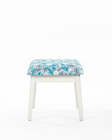 Chumbak Memsaab Bench Small - Aqua Jungle, White
