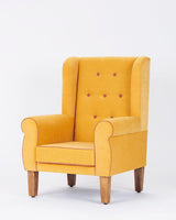 Chumbak Begum Wing Chair Velvet - Mustard