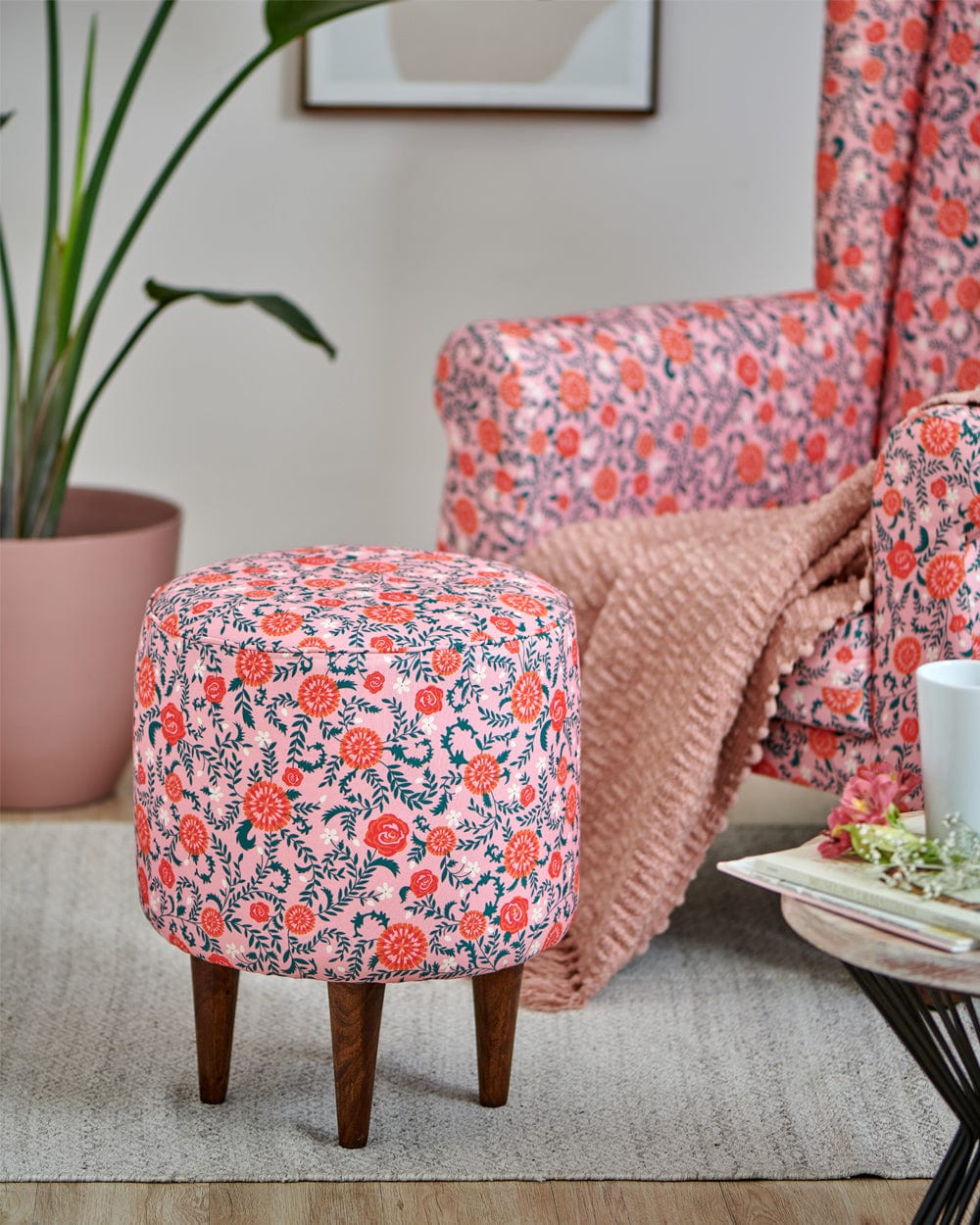 Chumbak The French Pouffe -Earthy Floral