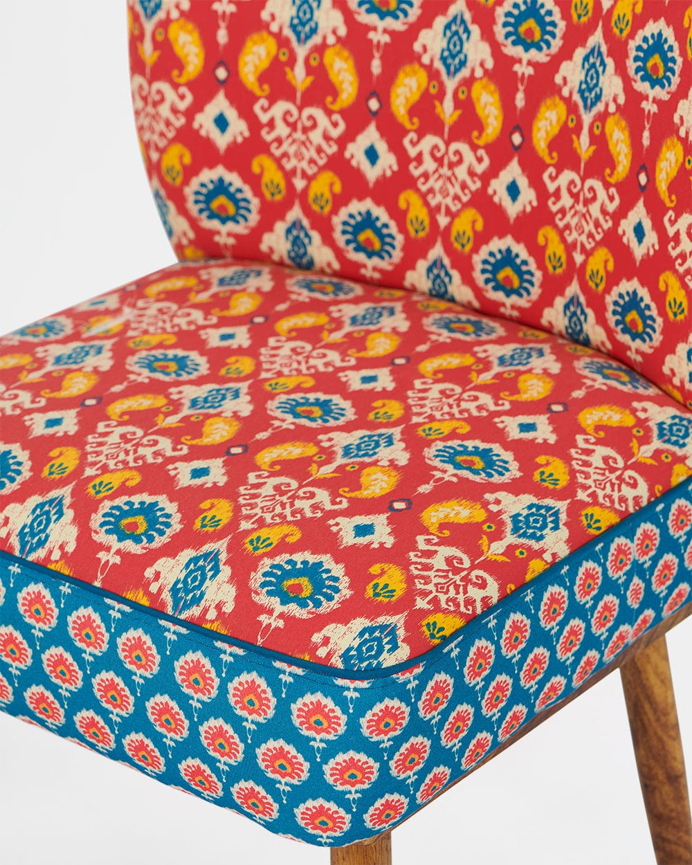 Chumbak Vanity Chair- Red & Blue Ikkat