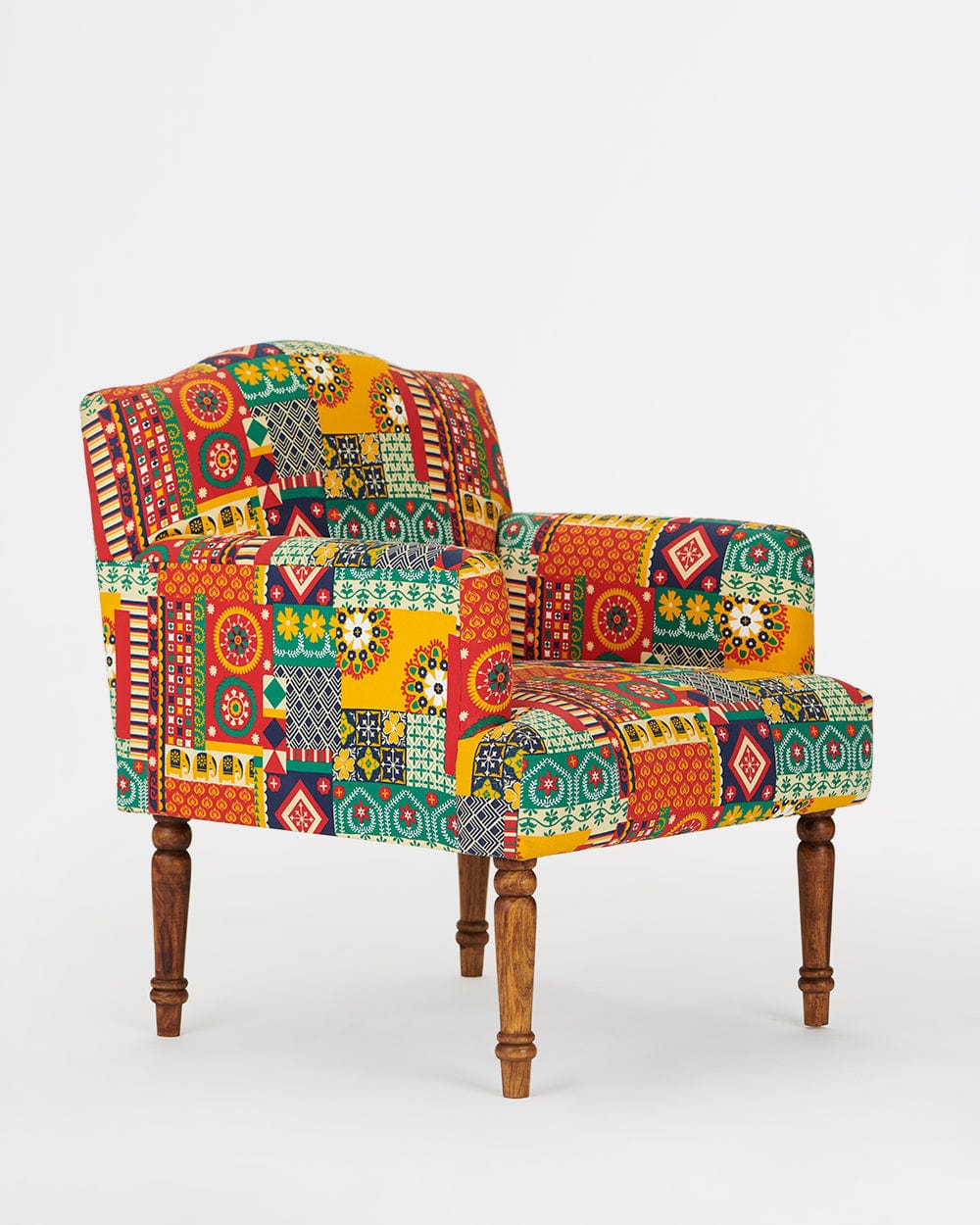 Chumbak Nawab Arm Chair-Floral Swirls