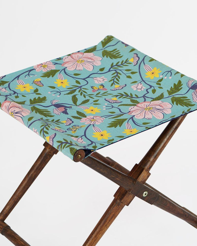Chumbak Bistro Folding Bench-Spring Bloom