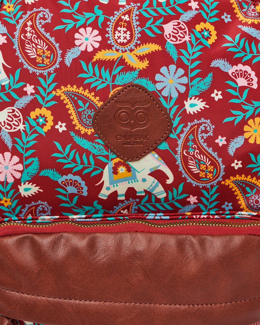 Chumbak India Boho Paisley,  Backpack-Red