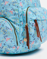 Chumbak Summer Bliss Floral Backpack-Teal