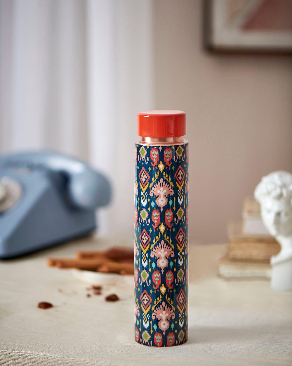 Chumbak Indie Ikkat Copper Bottle