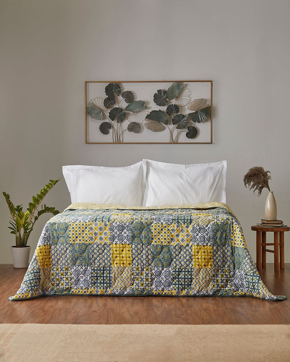 Egypt Patchwork Yellow Comforter- Double Bed