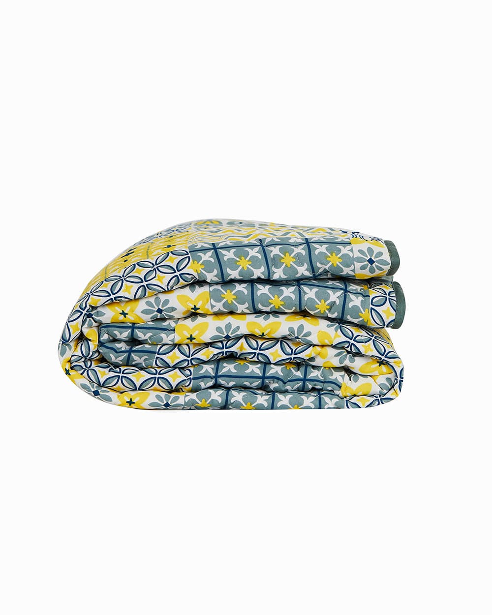 Chumbak Egypt Patchwork Yellow Comforter- Double Bed
