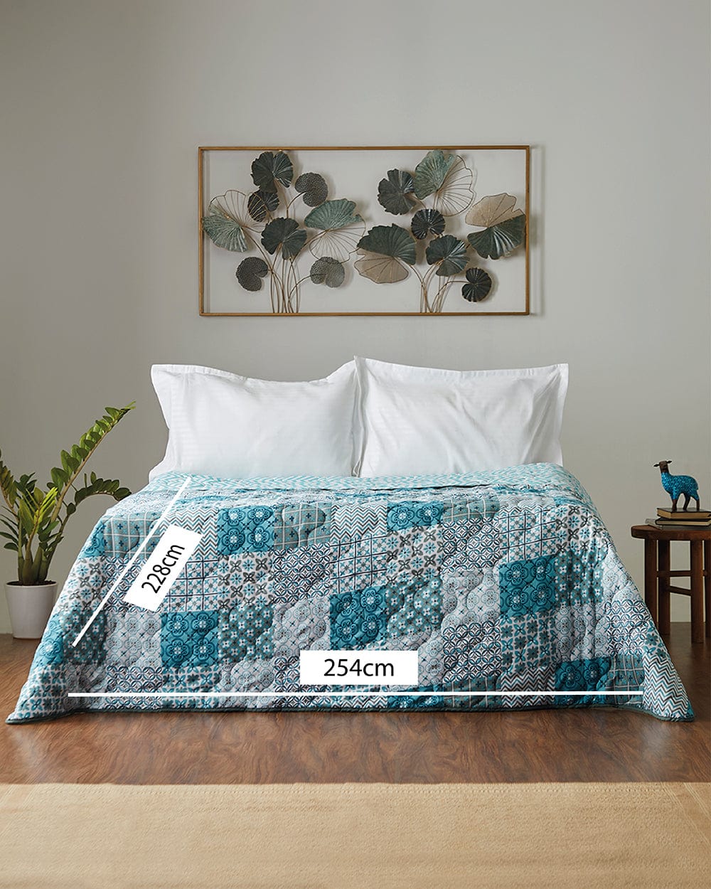Chumbak Egypt Patchwork Blue Comforter- Double Bed