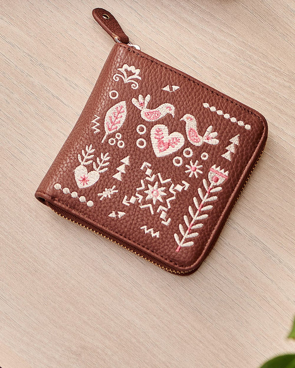 Chumbak Swan Song Embroidered Mini Wallet