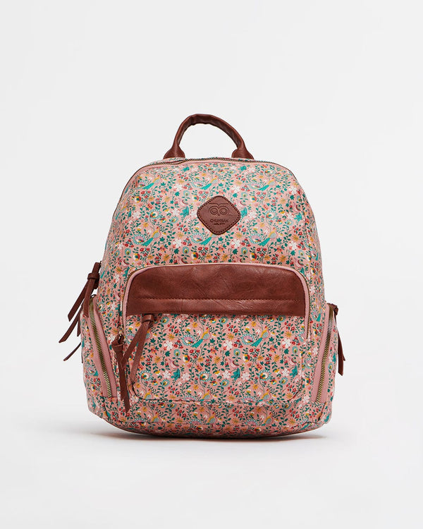 Chumbak Springtime Floral Backpack-Pink
