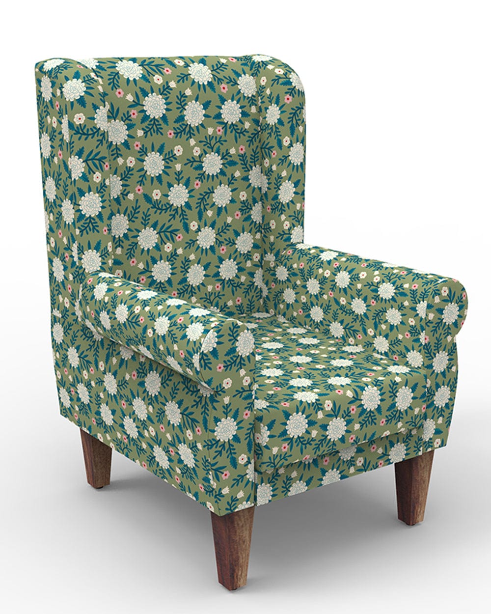 Chumbak Begum Wing Chair - Spring Marigold Green