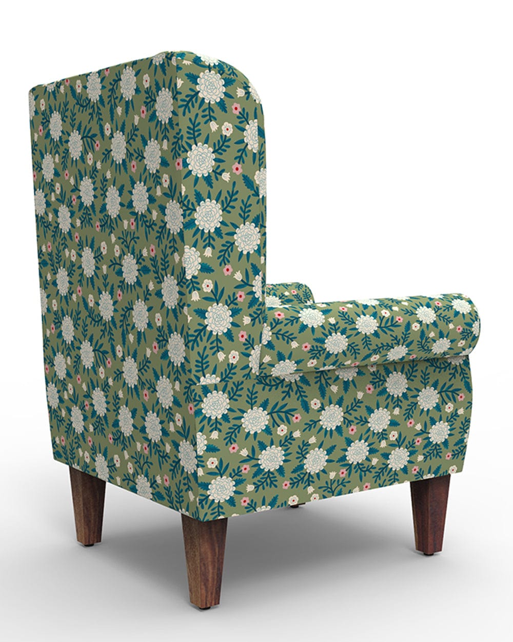 Chumbak Begum Wing Chair - Spring Marigold Green