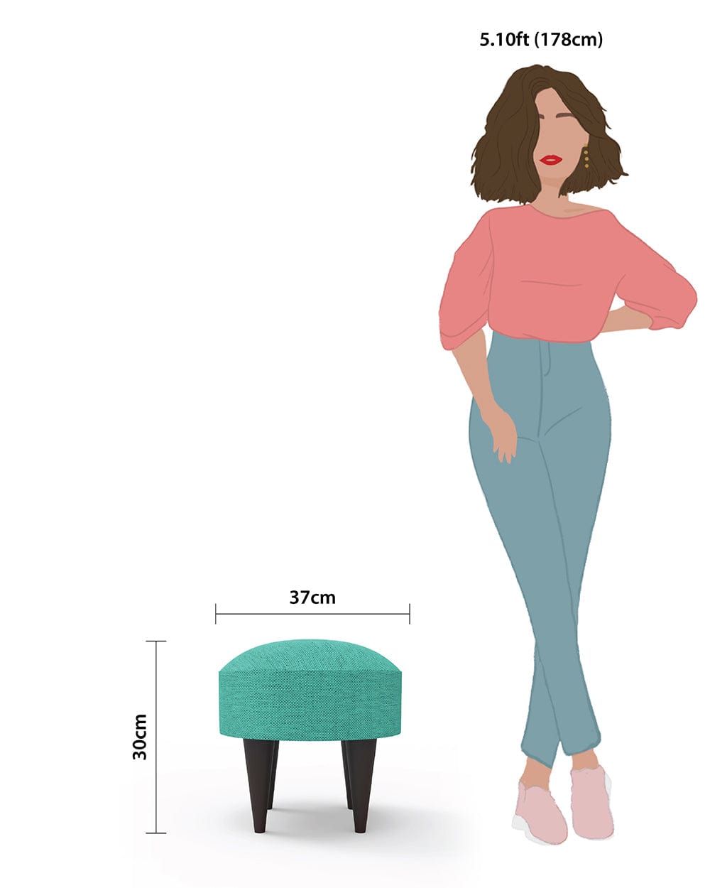 Chumbak Begum Foot Rest -Maldivian Teal