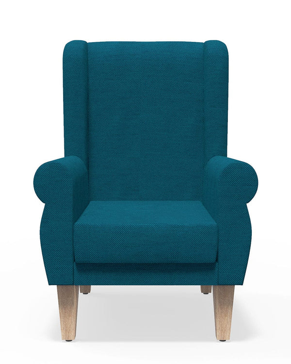 Chumbak Begum Wing Chair - Mediterranian Blue