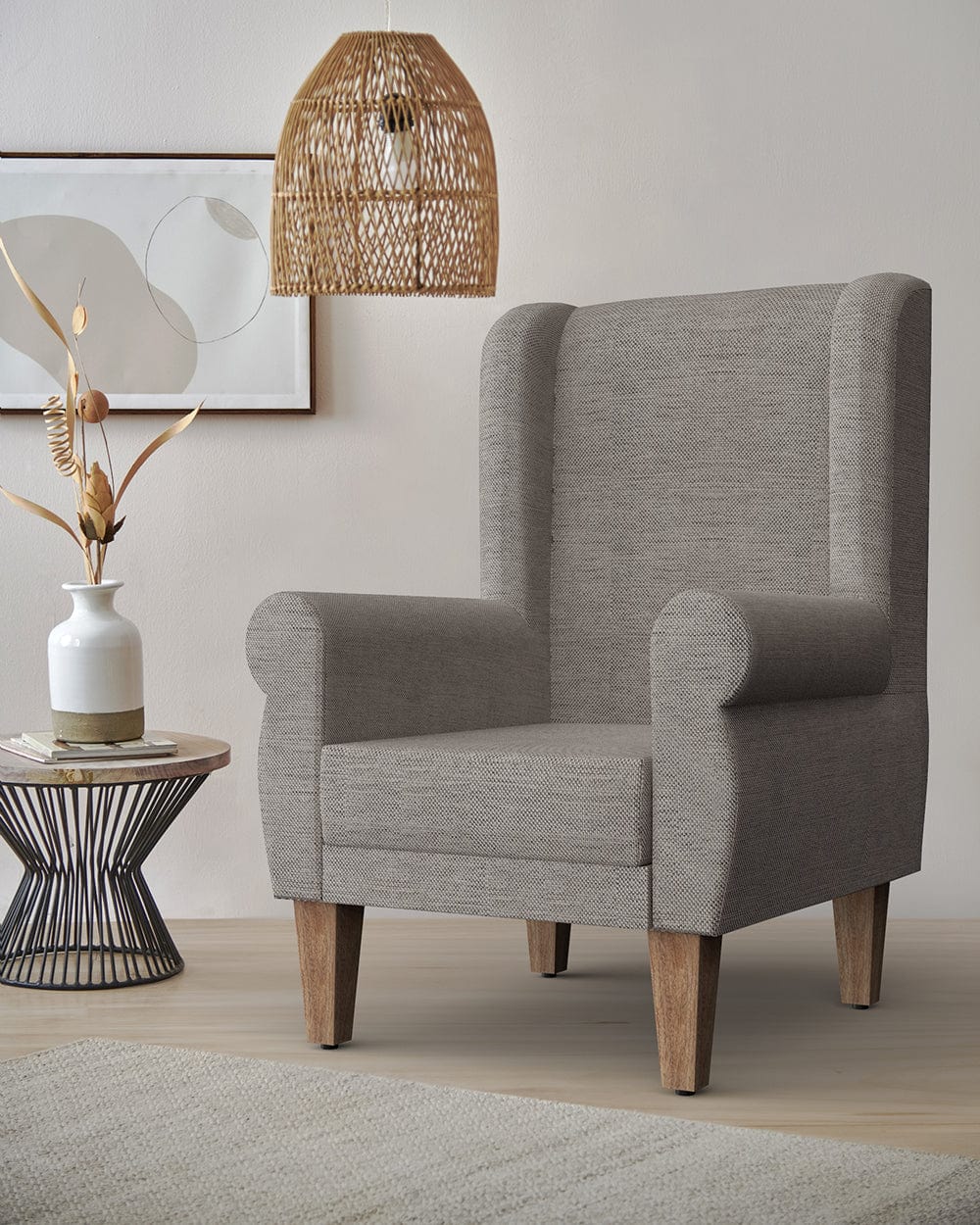 Chumbak Begum Wing Chair - Bangalore Grey