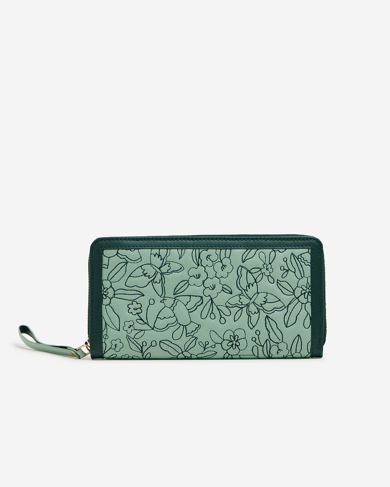 Chumbak Teal By Chumbak Chirpy Garden Quilted Wallet - Blue