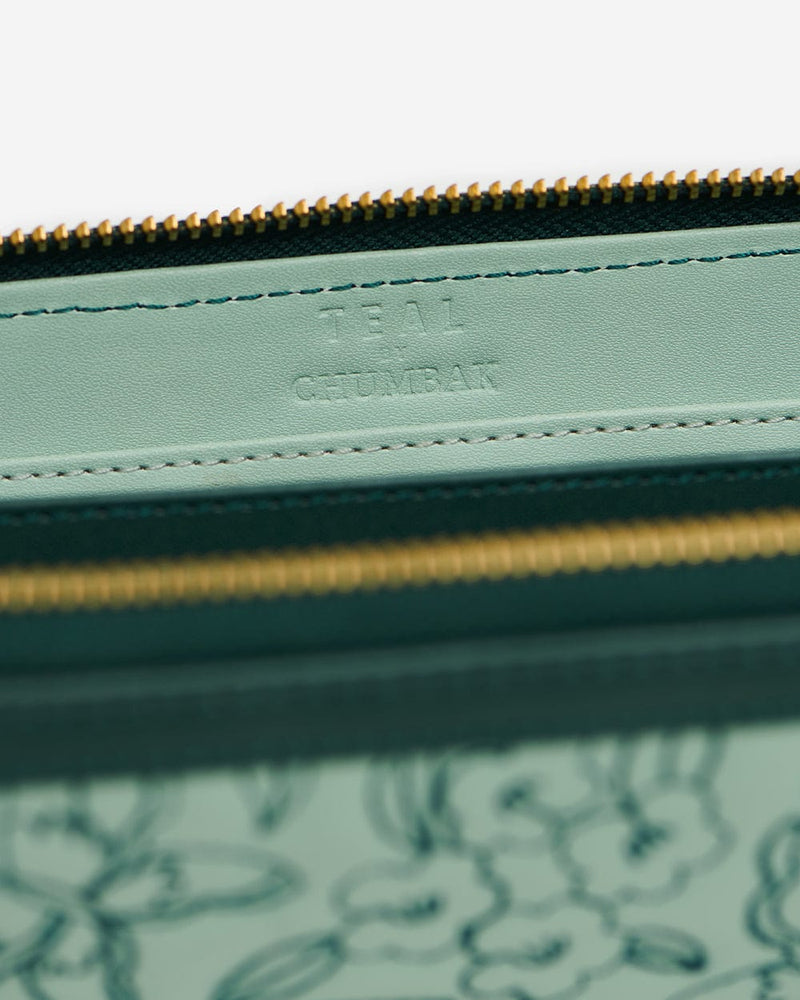 Chumbak Teal By Chumbak Chirpy Garden Quilted Wallet - Blue
