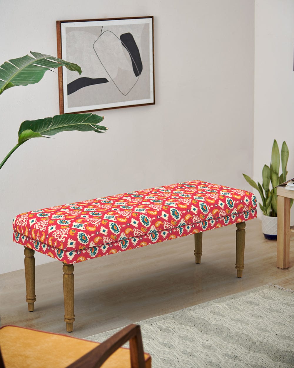 Chumbak Nawaab Bench - Red Ikkat