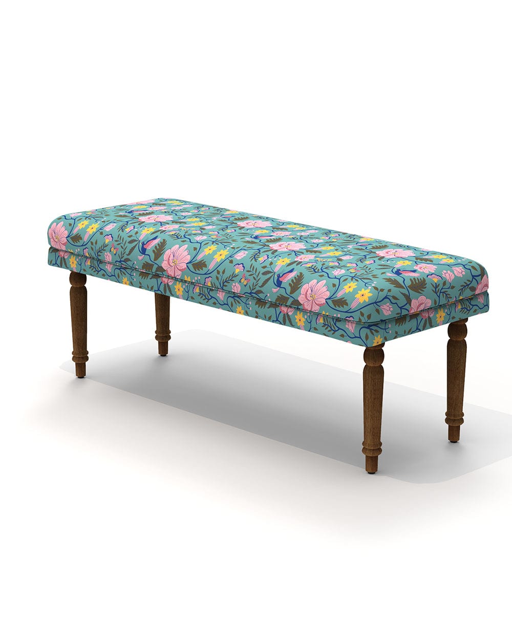 Chumbak Nawaab Bench - Spring Bloom Teal