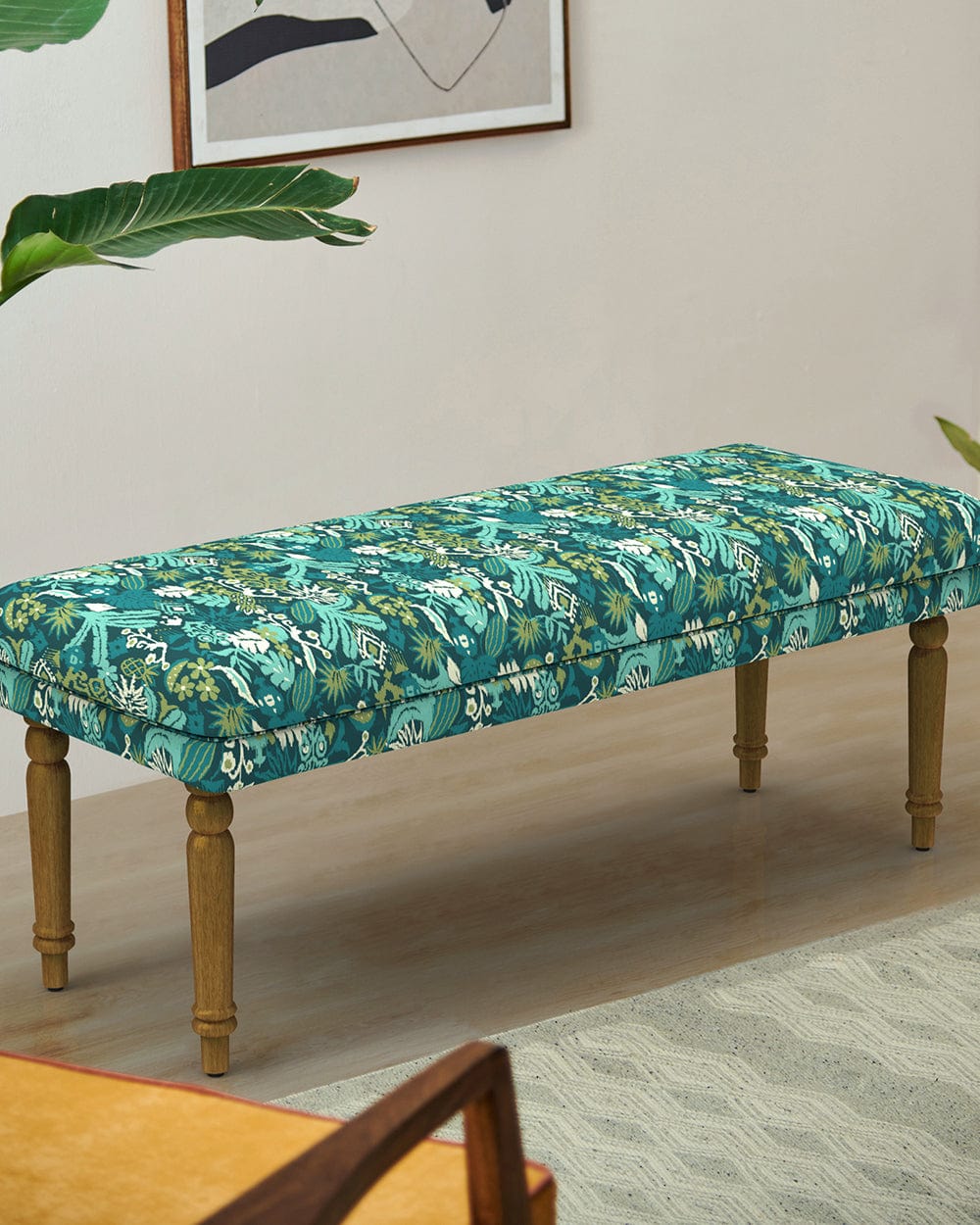 Chumbak Nawaab Bench - Tropical Ikkat Green