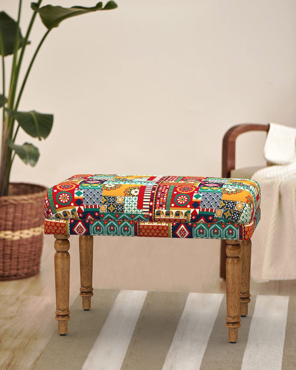 Chumbak Nawaab Bench Small - Floral Swirls