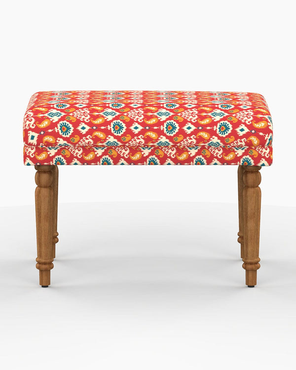 Chumbak Nawaab Bench Small - Red Ikkat