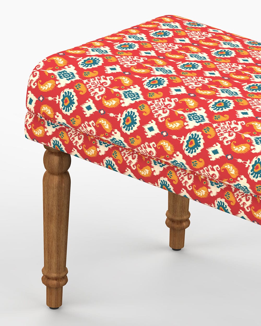 Chumbak Nawaab Bench Small - Red Ikkat