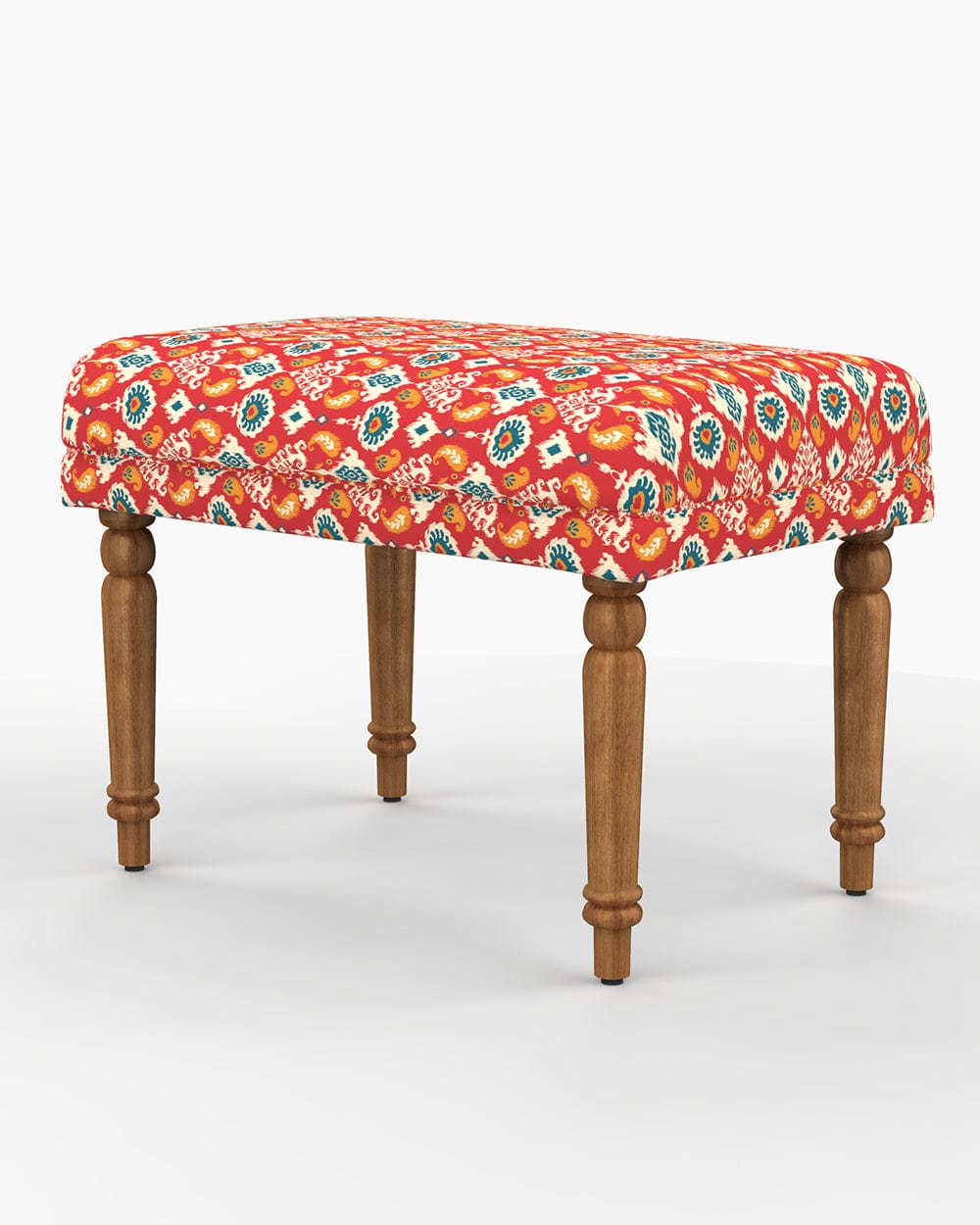 Chumbak Nawaab Bench Small - Red Ikkat