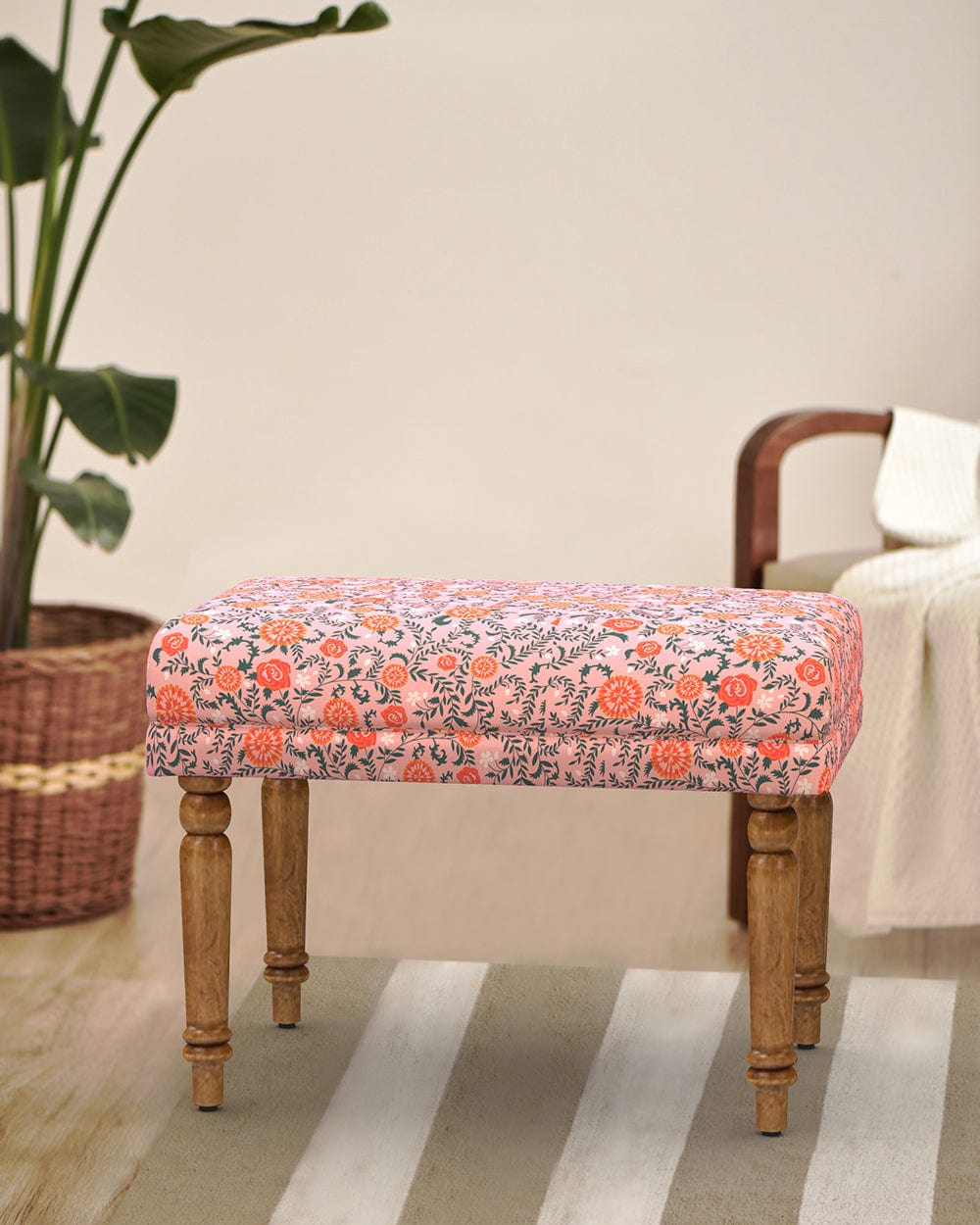 Chumbak Nawaab Bench Small - Earthy Florals