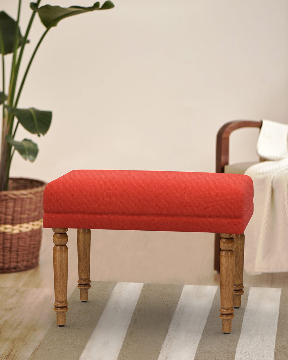 Chumbak Nawaab Bench Small - Carribean Coral