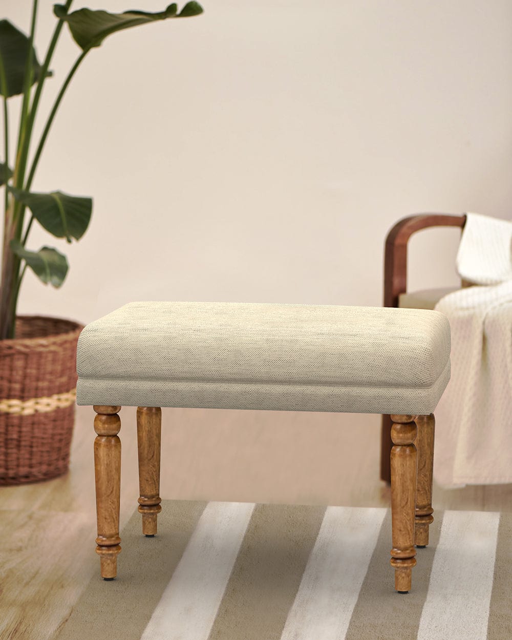 Chumbak Nawaab Bench Small - Srilanka Ivory