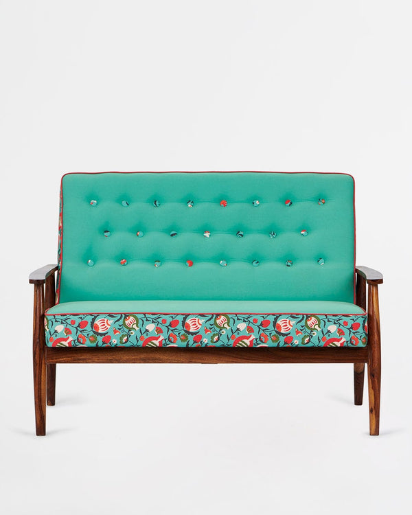 Chumbak Memsaab Loveseat - 2 Seater, Tuffted Teal