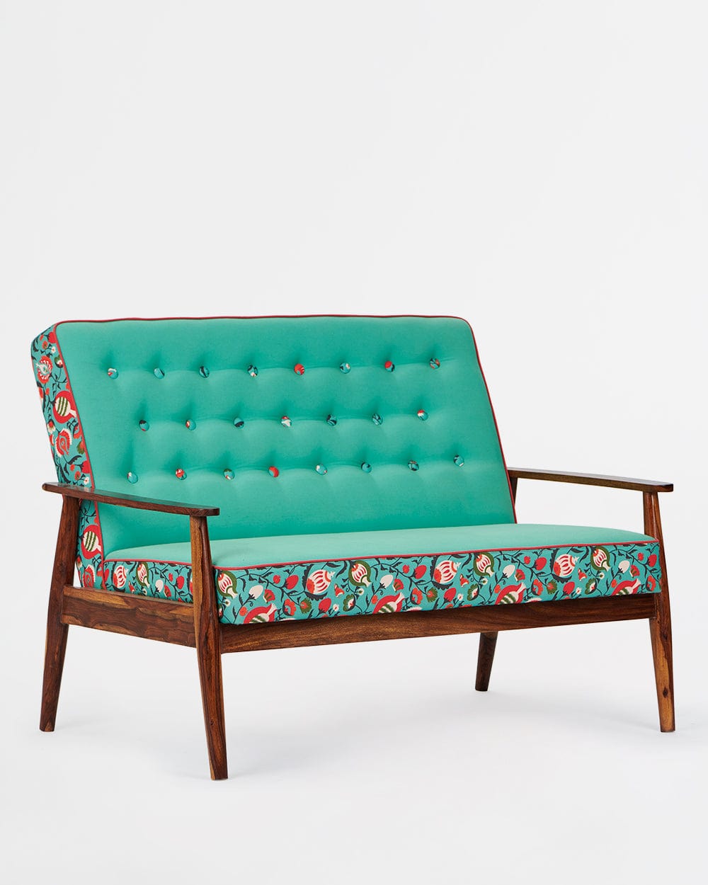 Chumbak Memsaab Loveseat - 2 Seater, Tuffted Teal