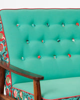 Chumbak Memsaab Loveseat - 2 Seater, Tuffted Teal